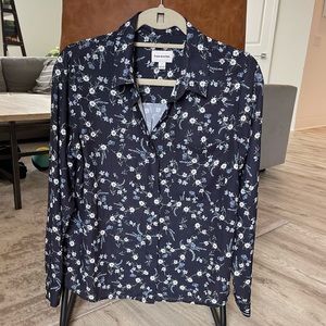 Frank and Oak | Navy Floral Blouse